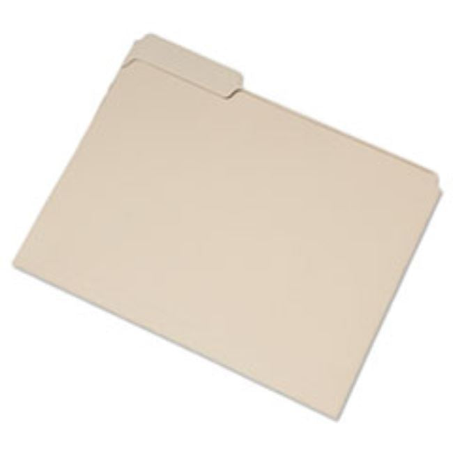 SINGLE TAB FILE FLDR, 1/3 CUT, 1ST POS, LTR, MANILA, 100/BOX (5 BOXES PER PACK)