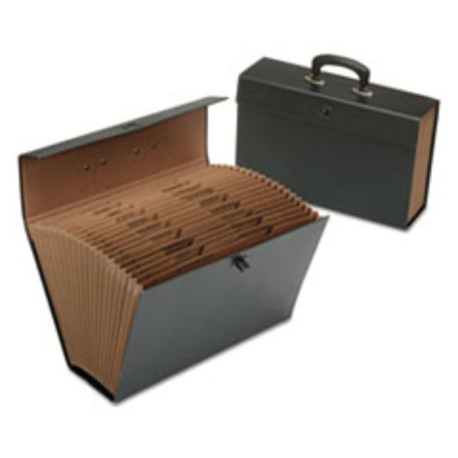 EXPANDING FILE FOLDERS/STORAGE BOX, 15" X 10", BLACK, (5 PER PACK)