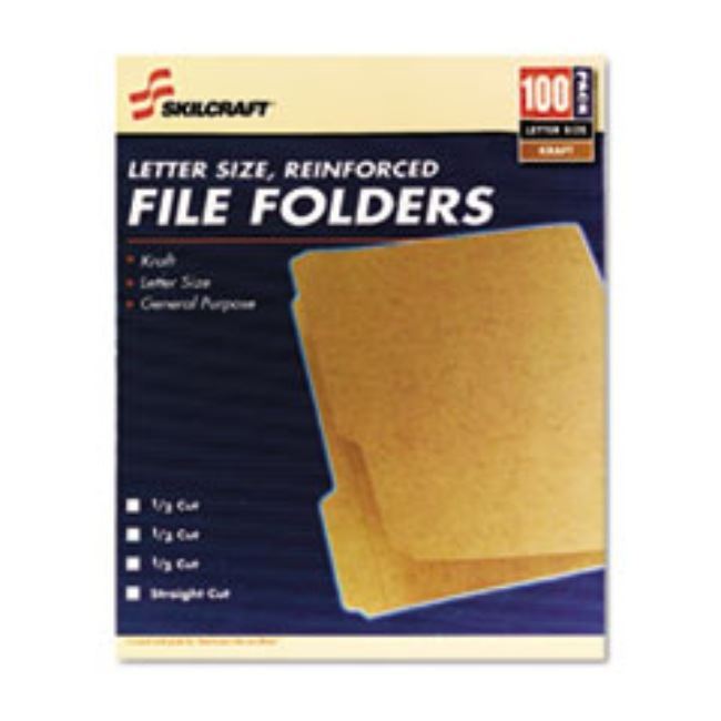 MEDIUM-DUTY FILE FLDR, STRAIGHT CUT, LTR, BROWN, 100CT/BOX, (5 BOXES PER PACK)