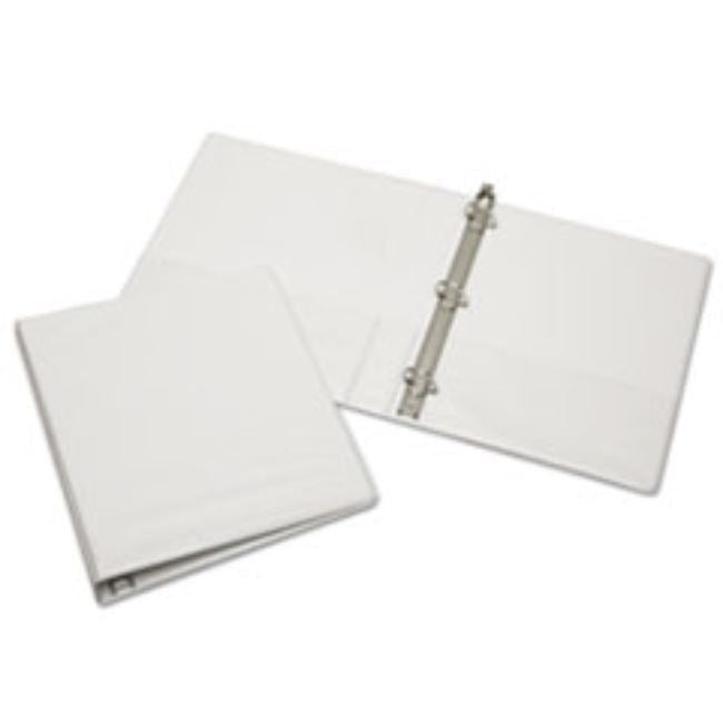 SLANT D-RING VIEW BINDER, CLEAR OVERLAY, 1" CAPACITY, WHITE (10 PACK)