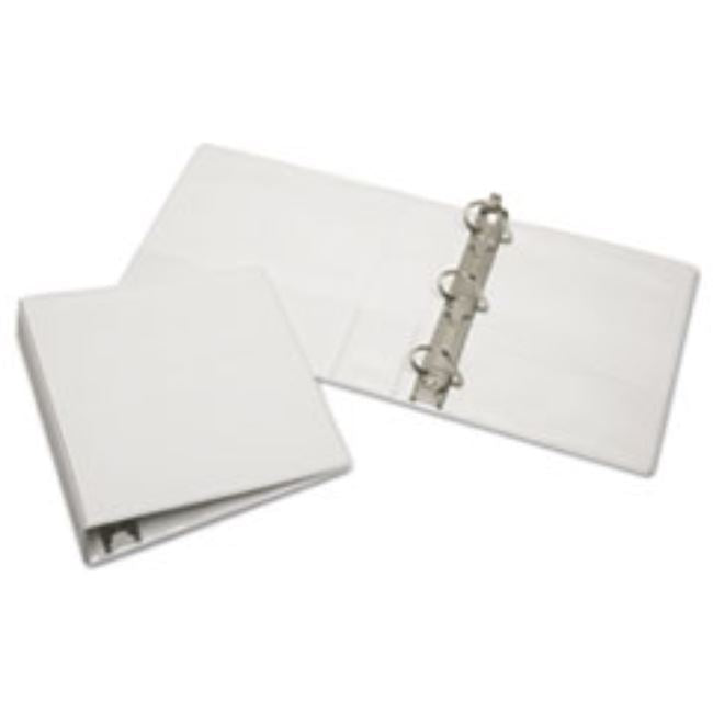 SLANT D-RING VIEW BINDER, CLEAR OVERLAY, 2" CAPACITY, WHITE (10 PACK)