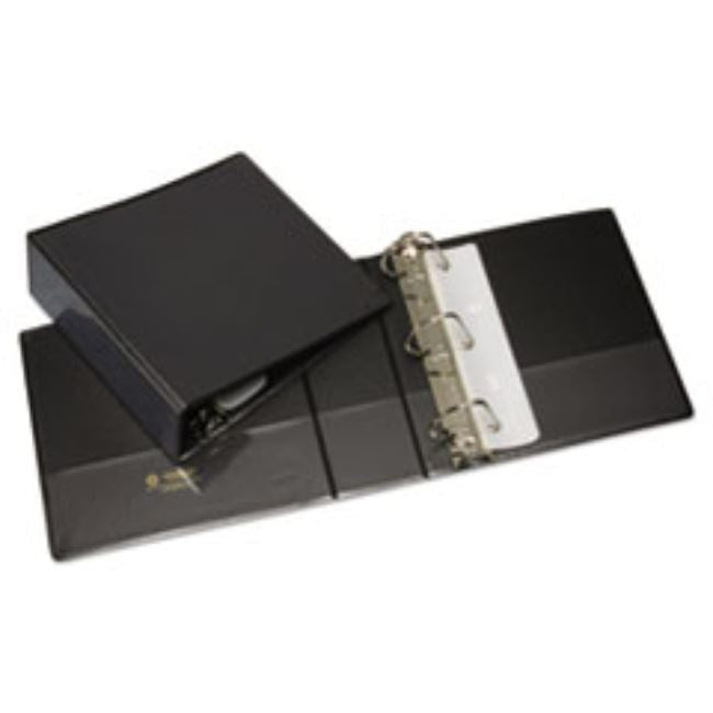 SLANT D-RING VIEW BINDER, CLEAR OVERLAY, 3" CAPACITY, BLACK, (10 PACK)