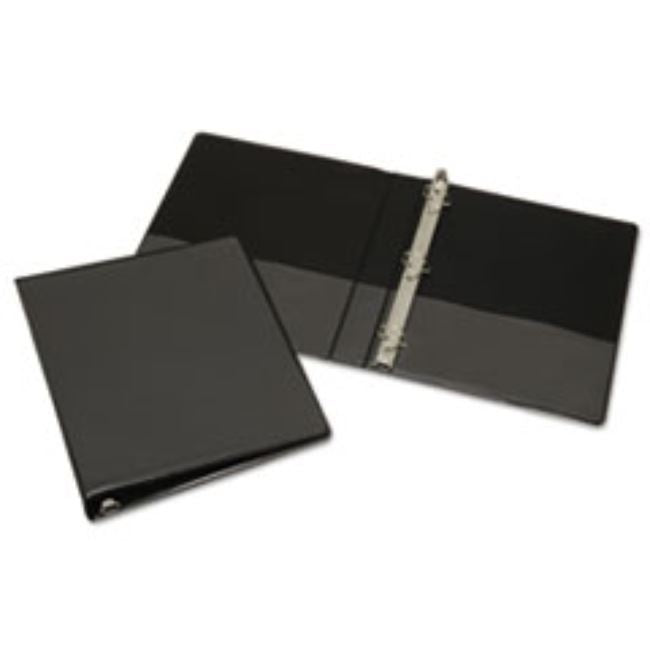 SLANT D-RING VIEW BINDER, CLEAR OVERLAY, 1" CAPACITY, BLACK (10 PACK)