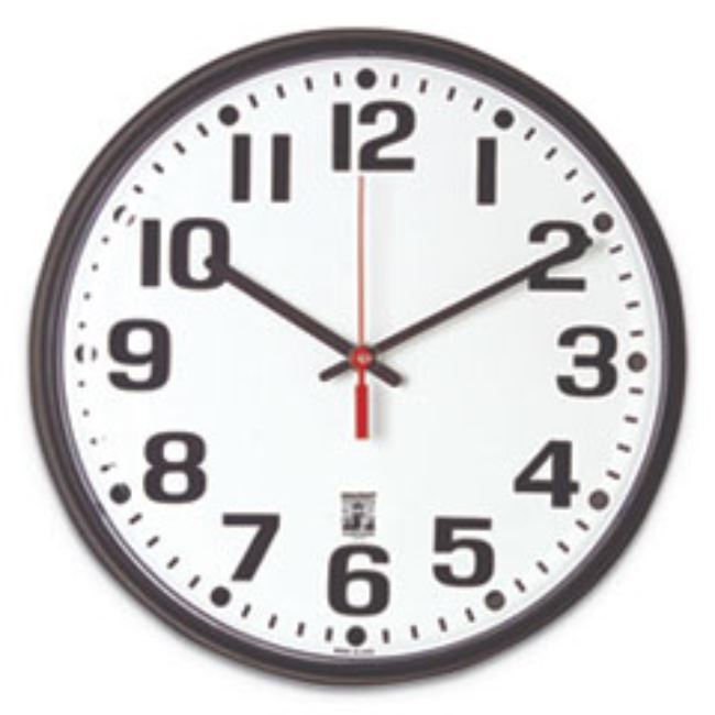 SELF-SET WALL CLOCK, 12 3/4", WHITE FACE, BLACK (5 PER PACK)
