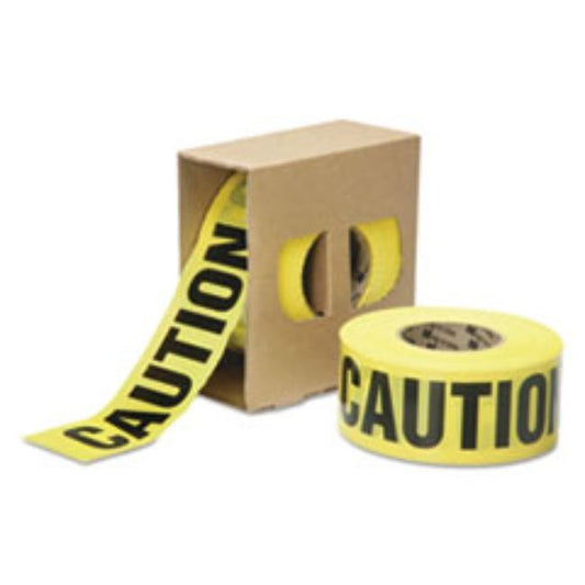 CAUTION BARRICADE TAPE, 3 MIL THICK, 3" W X 1000 FT ROLL, (5 ROLLS PER PACK)