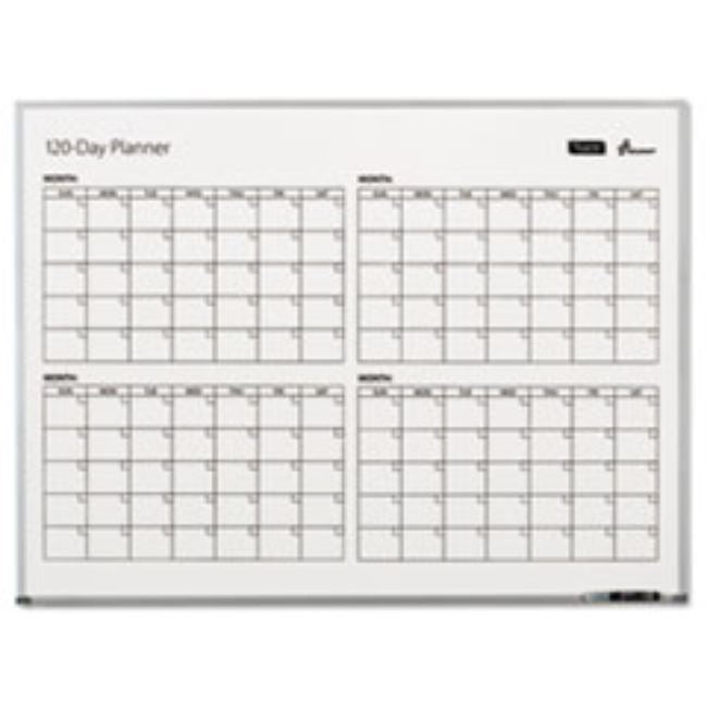 QUARTET 4-MONTH DRY ERASE CALENDAR, 48 X 36, SILVER, 1 EACH
