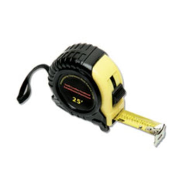 TAPE MEASURE, LOCKING, STEEL/PLASTIC, 1" X 25FT, YELLOW (5 per pack)