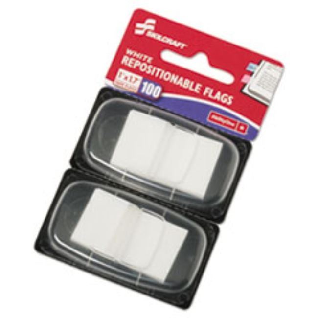 PAGE FLAGS, 1" X 1 3/4", WHITE, 100/PACK. (15 packs)