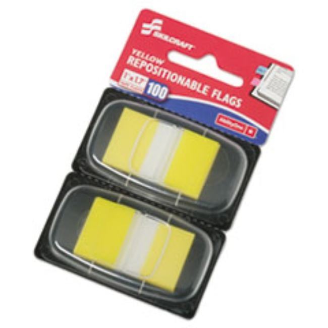 PAGE FLAGS, 1" X 1 3/4", YELLOW, 100/PACK. (15 packs)