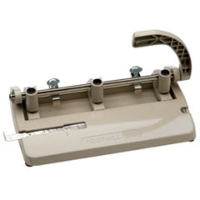 ADJUSTABLE HEAVY-DUTY THREE-HOLE PUNCH, 13/32" HOLES, BLACK, 1 EACH