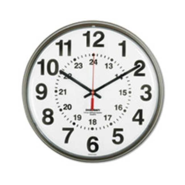 ATOMIC SLIMLINE WALL CLOCK, RADIO-CONTROLLED, 12 3/4", BLACK, 1 EACH