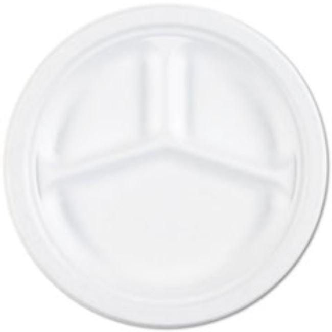 WATERPROOF PAPER PLATES, 10 1/4" DIA, 7/8" DEEP, 500ct /BOX (1 per pack)