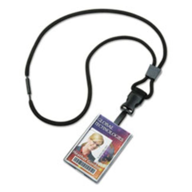 BREAKAWAY LANYARD/SMART CARD HOLDER, 36", POLYESTER, BLACK, 12CT/PACK