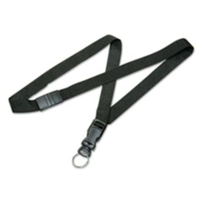 BREAKAWAY LANYARD, KEY RING, 36", NYLON, BLACK, 12CT/PACK
