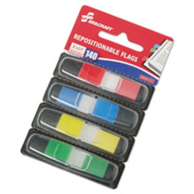 PAGE FLAGS, 1/2" X 1 3/4", ASSORTED, 140/CT BUNDLE, (15 BUNDLES PER PACK)