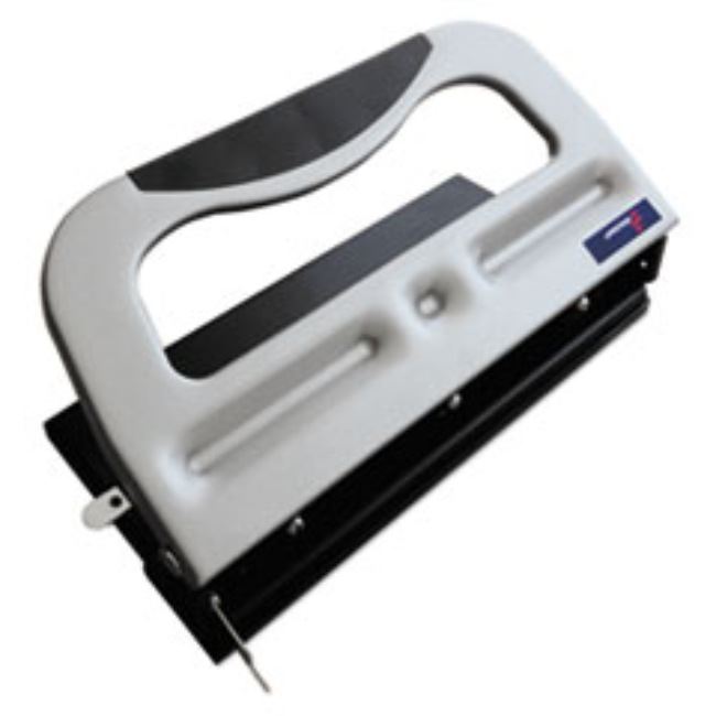 ADJUSTABLE HEAVY-DUTY THREE-HOLE PUNCH, 9/32" HOLES, BLACK, 1 EACH