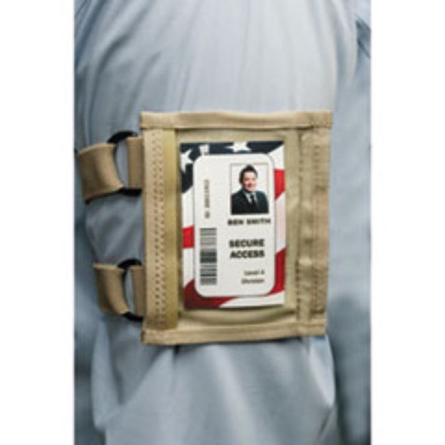 ARMBAND BADGE HOLDER, TAN, 2 5/8" X 3 3/4", (5 PER PACK)