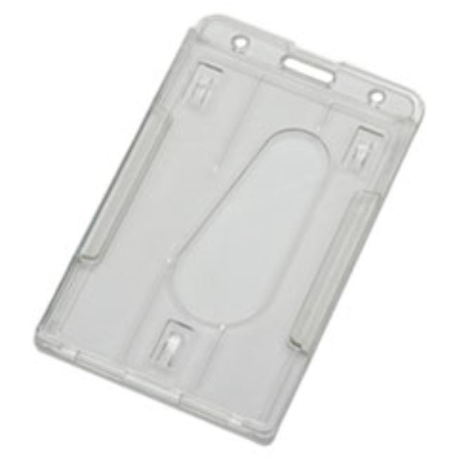 DUAL CARD ID HLDR, CLEAR, VERTICAL, 2 1/8" X 3 3/8", 24CT/BX (5 BOXES PER PACK)