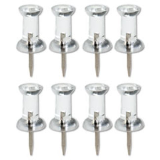 PUSH PINS, PLASTIC, CLEAR, 3/8", 100CT/BOX, (20 BOXES PER PACK)
