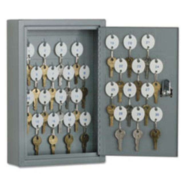 SKILCRAFT LOCKING KEY CABINET, 30, 8W X 2 5/8D X 12 1/4H, GRAY, (1 per pack)