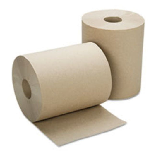 CONTINUOUS ROLL PAPER TOWEL, 8" X 600FT, NATURAL, 12 ROLLS/BOX