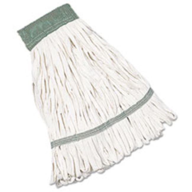 ROUGH-N-READY LOOPED END MOP HEAD, MEDIUM, WHITE, BOX OF 12