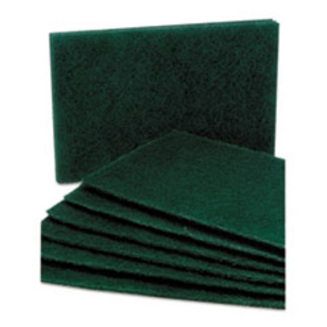 SCOURING PAD, MEDIUM GRADE, NYLON, GREEN, 10CT/BUNDLE, (10 BUNDLES PER PACK)