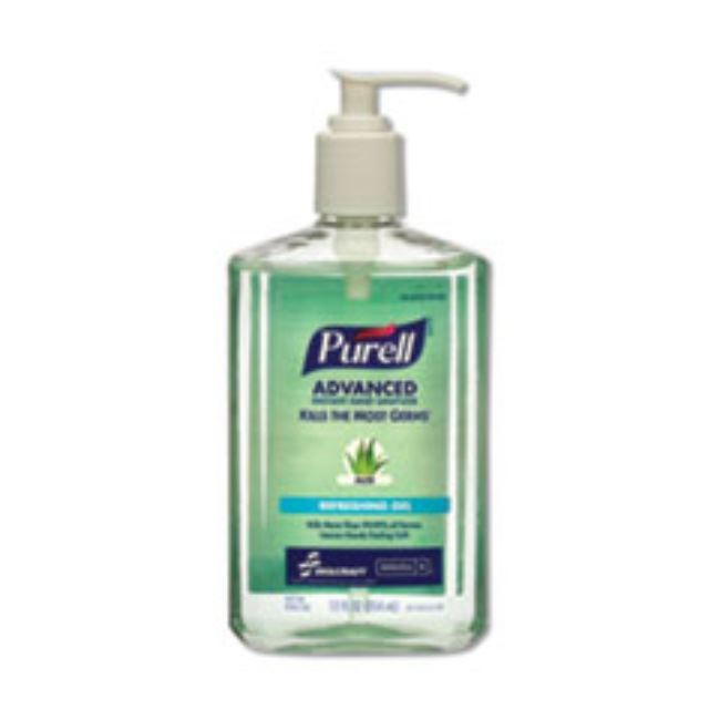 PURELL HAND SANITIZER W/ALOE, PUMP DISPENSER BOTTLE, 12OZ, 12CT/BOX
