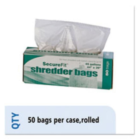 HEAVY-DUTY SHREDDER BAGS, 45 GAL CAPACITY, 50CT/BX (5 BOXES PER PACK)
