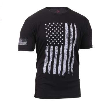 Rothco Distressed US Flag Athletic Fit T-Shirt-Black