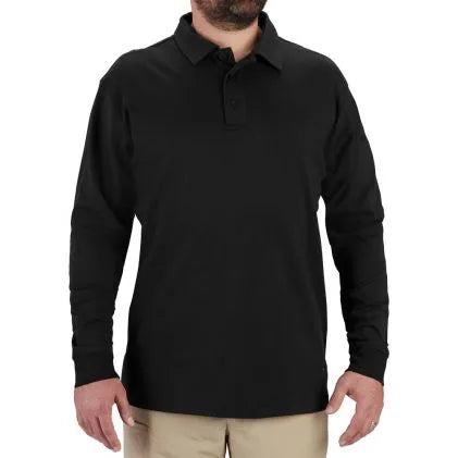 Propper® Uniform Cotton Polo Men's Long Sleeve (Black)