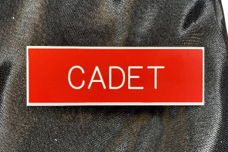 Red-White Nameplate Engraved - Smooth Finish (1" x 3")
