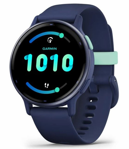 vívoactive® 5 Metallic Navy Aluminum Bezel with Navy Case and Silicone Band
