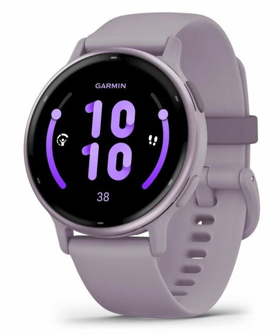 voactive 5 Metallic Orchid Aluminum Bezel with Orchid Case and Silicone Band