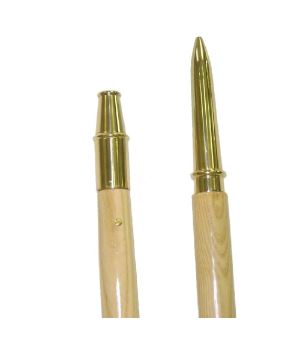 9 ft. X 1-1/4 in. Guidon Staff with Brass Ornament & Bottom Ferrule