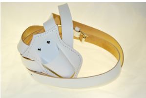 Double Strap White Leather Parade Belt