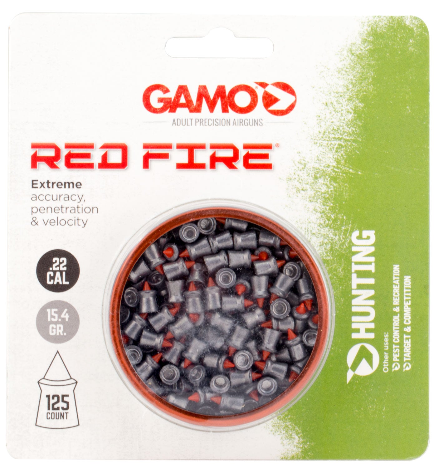 Gamo ACCUTEK RED FIRE PELLETS .22 CAL. TINS OF 125 - BLISTER PK