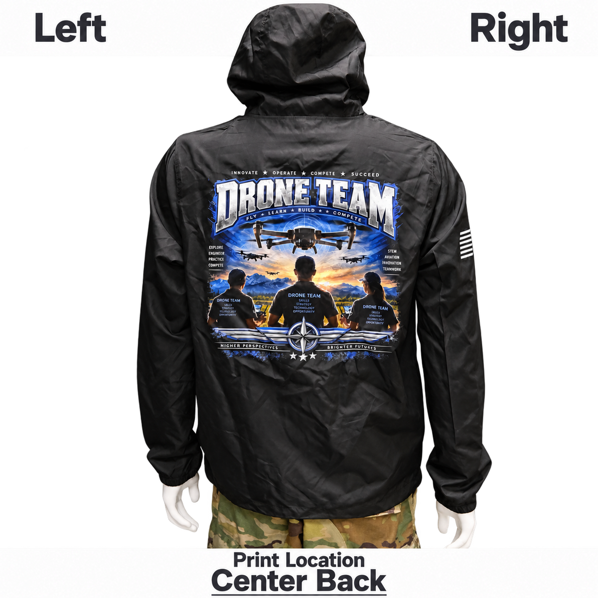 Lightweight Windbreaker Full-Zip Jacket W/ Shoulder Imprints