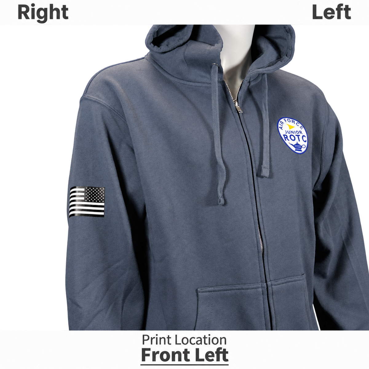 Unisex Midweight Full-Zip Hooded Sweatshirt W/ Shoulder Imprints