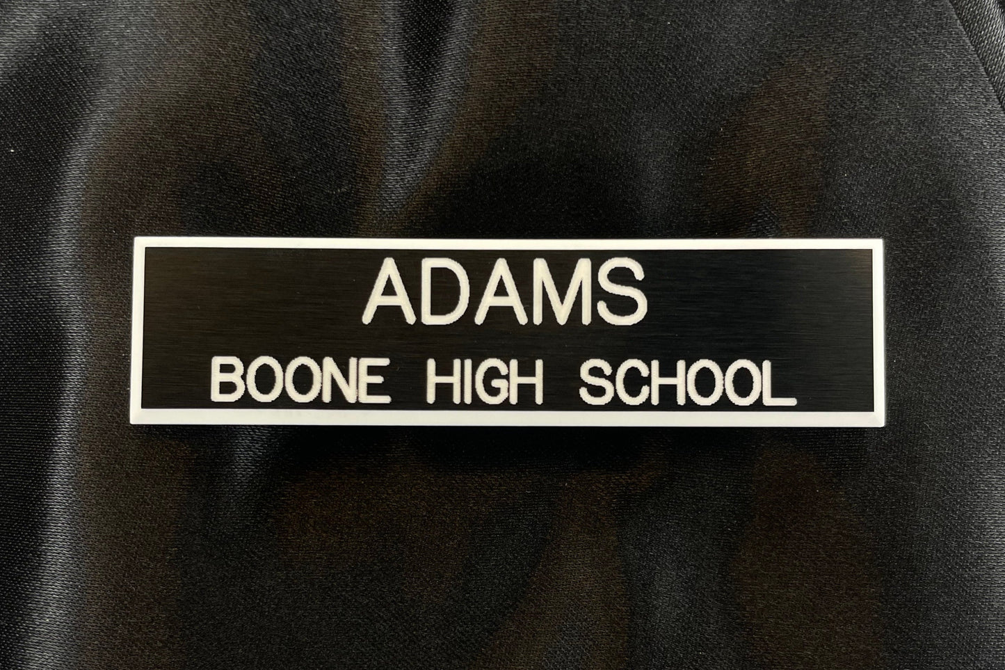 Navy Name Plate 2 lines Engraved (3-4" x 3") (NO Emblem) (Top line max 13 Chars, Second Line max 18 Chars)