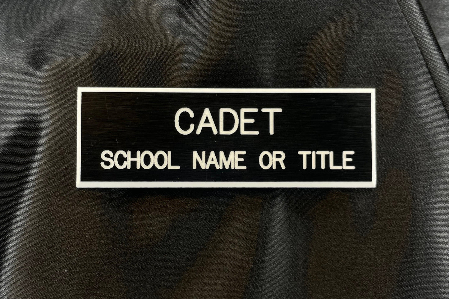 Navy Name Plate 2 lines engraved (1" x 3") (NO Emblem) (Top line max 13 Chars, Second Line max 18 Chars)