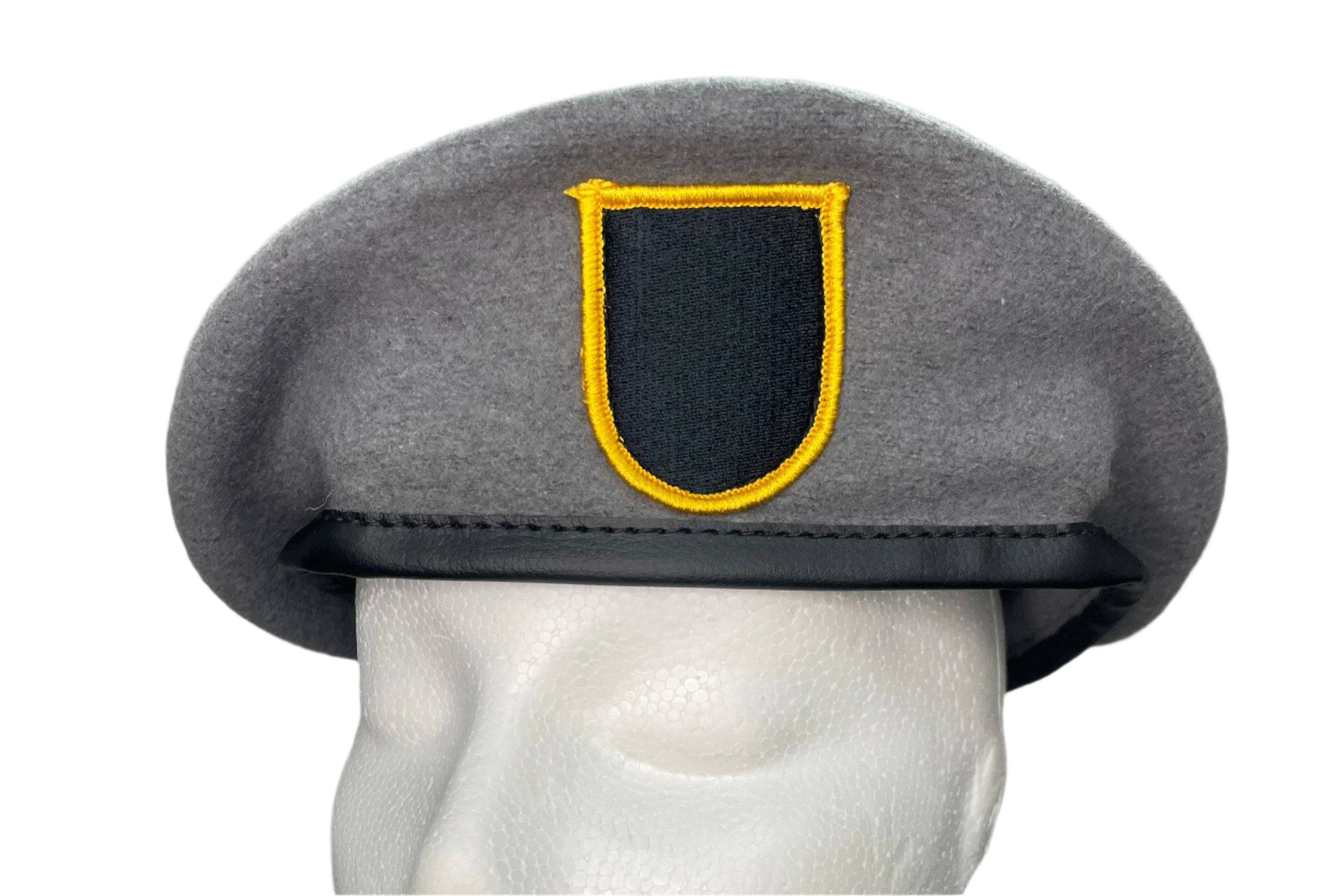 Army JROTC Gray Beret w- Flash – Mil-Bar