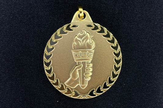 E-Series Medal - Gold Achievement w- Torch in Hand