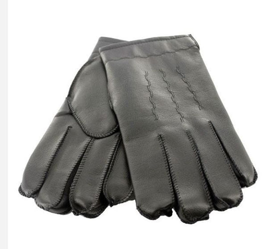 Gloves Black Vinyl Acrylic Lined Medium