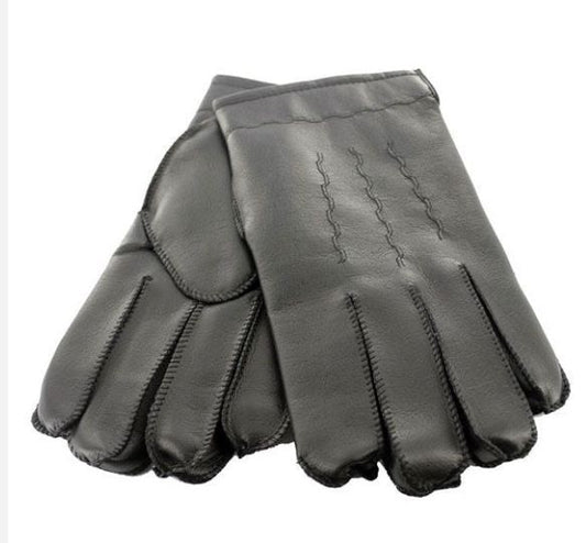 Gloves Black Vinyl Acrylic Lined Large