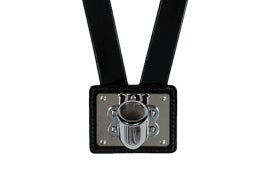 Single Flag Carrier, Black Clarino Harness, Nickel Cup & Buckle