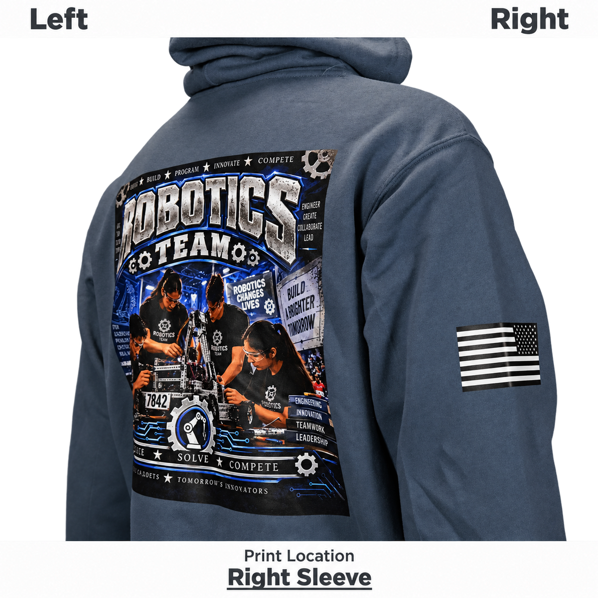 Unisex Midweight Full-Zip Hooded Sweatshirt W/ Shoulder Imprints