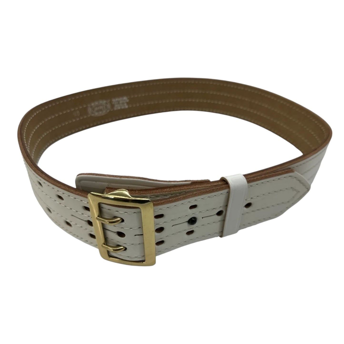 Sam Browne Waist Belt, 2 1/4" Full Lined, Blk Size 46-52 Special Color, 4 Rows