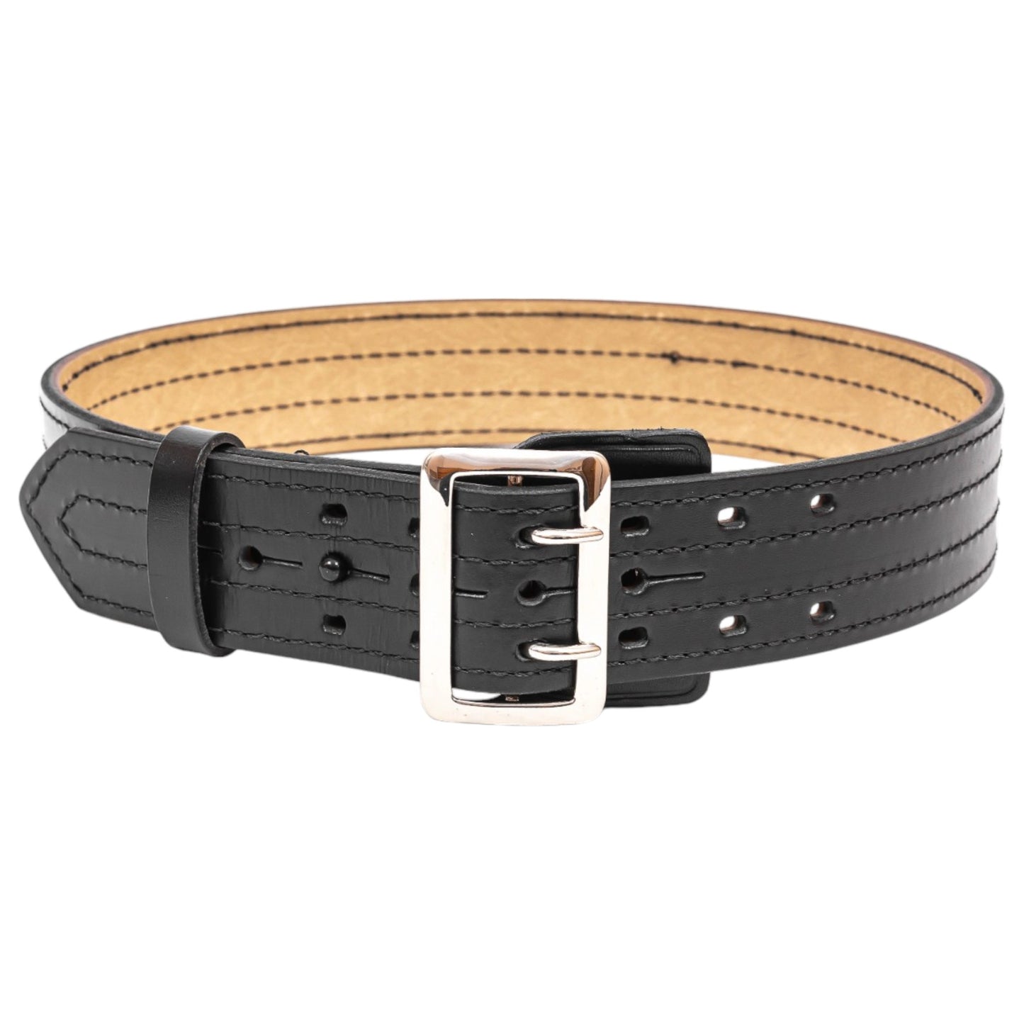 Sam Browne Waist Belt, 2 1/4" Full Lined, Blk 4 Rows