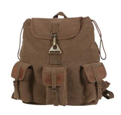 Rothco Vintage Canvas Wayfarer Backpack w/ Leather Accents